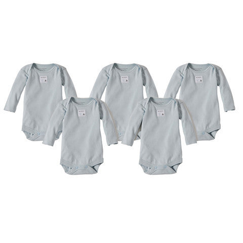 organic long-sleeve bodysuit - sky