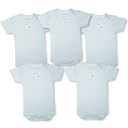 organic short-sleeve bodysuit - sky