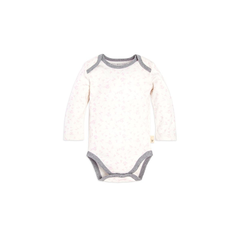 organic long-sleeve bodysuit - pink flowers