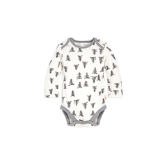 organic long-sleeve bodysuit - pinecones