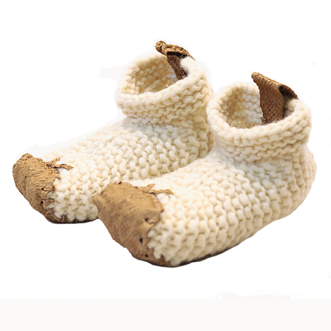 patagonian wool + salmon skin slippers