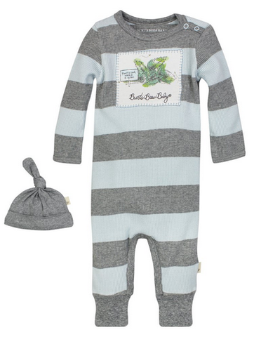 stripe thermal coverall & hat set