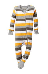 tricolor footed organic pajamas