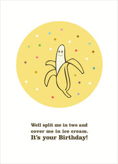banana split birthday card