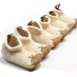 patagonian wool + salmon skin slippers