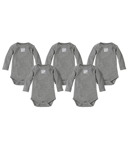 organic long-sleeve bodysuit - heather grey