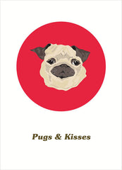 pugs & kisses love card