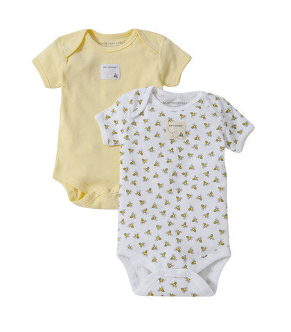 organic short-sleeve bodysuit - sunshine